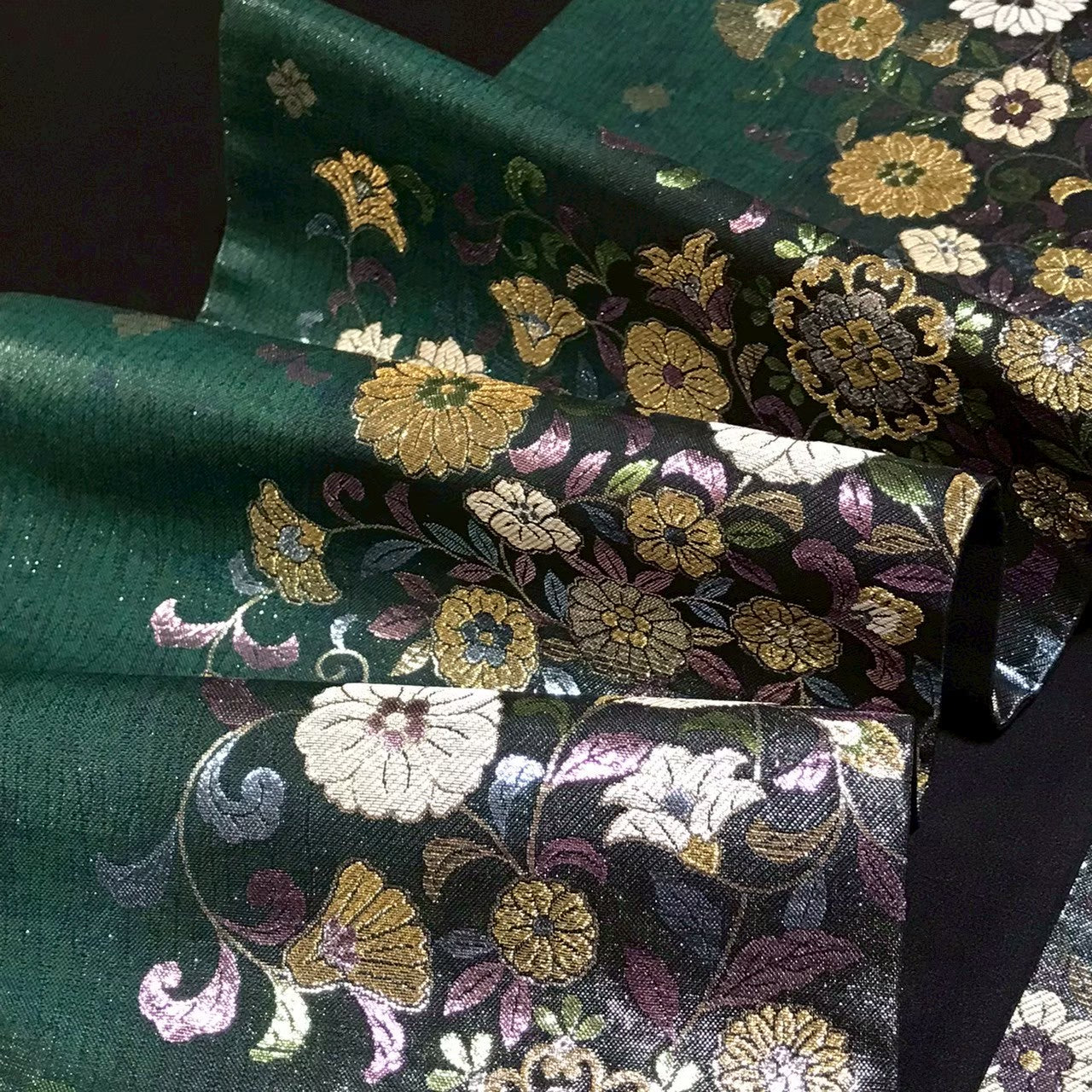 7512# Japanese Vintage Fukuro Obi Belt Kimono Fabric Silk Traditional