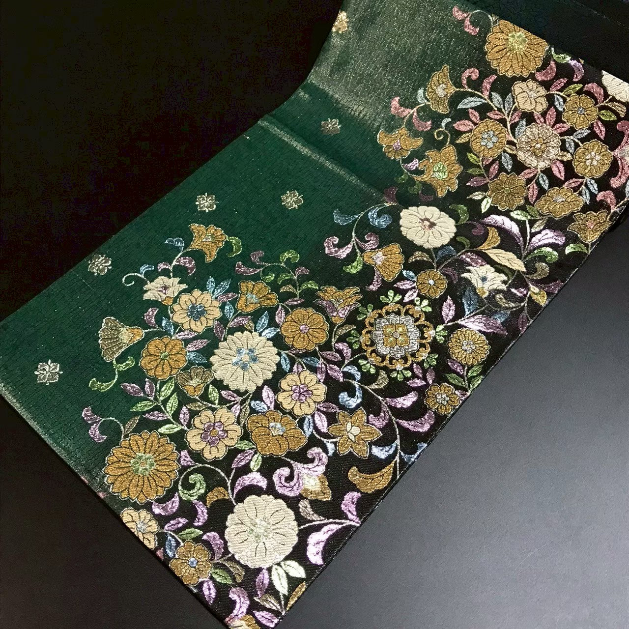 7512# Japanese Vintage Fukuro Obi Belt Kimono Fabric Silk Traditional