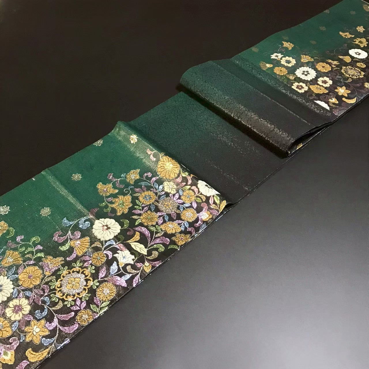7512# Japanese Vintage Fukuro Obi Belt Kimono Fabric Silk Traditional