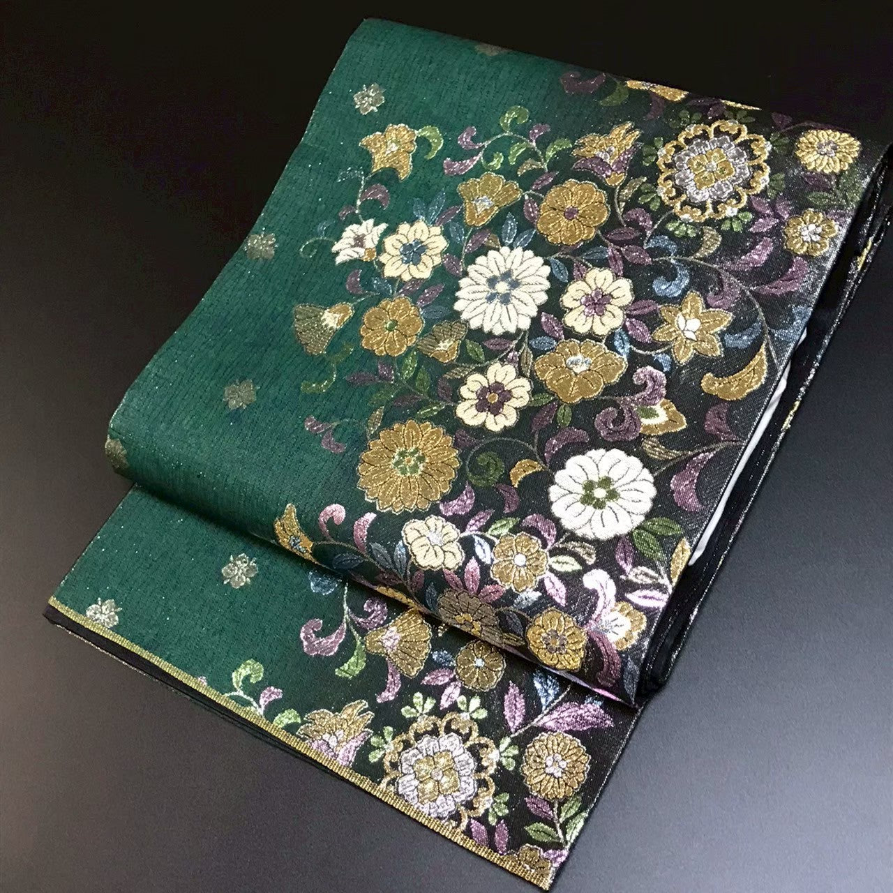 7512# Japanese Vintage Fukuro Obi Belt Kimono Fabric Silk Traditional