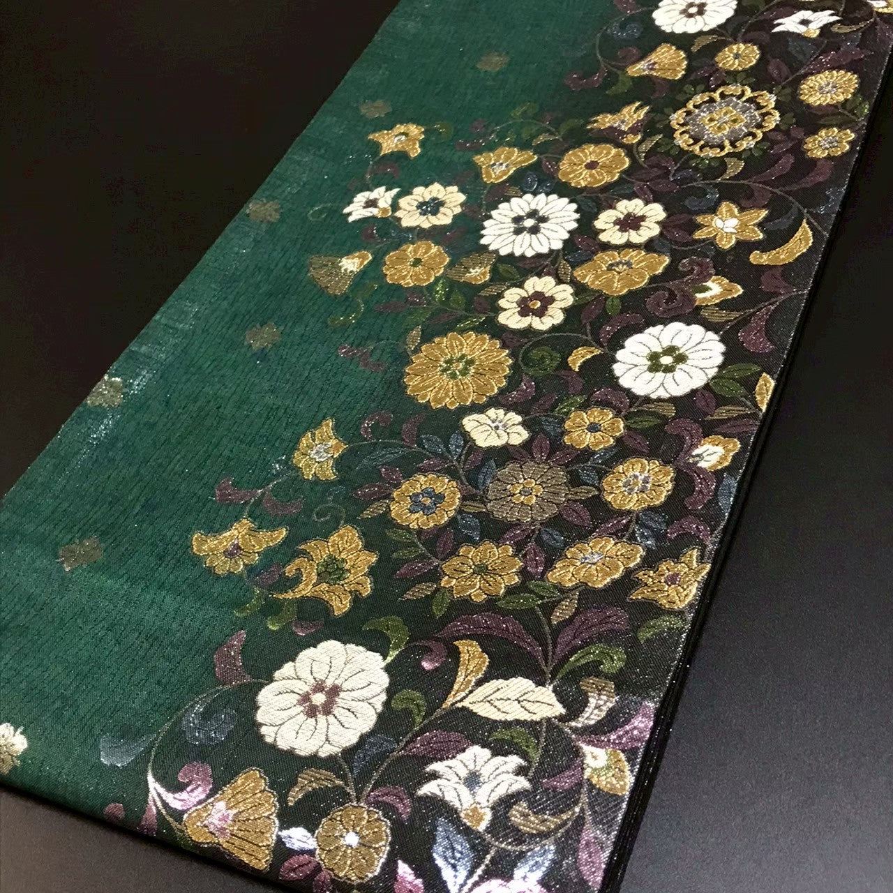 7512# Japanese Vintage Fukuro Obi Belt Kimono Fabric Silk Traditional