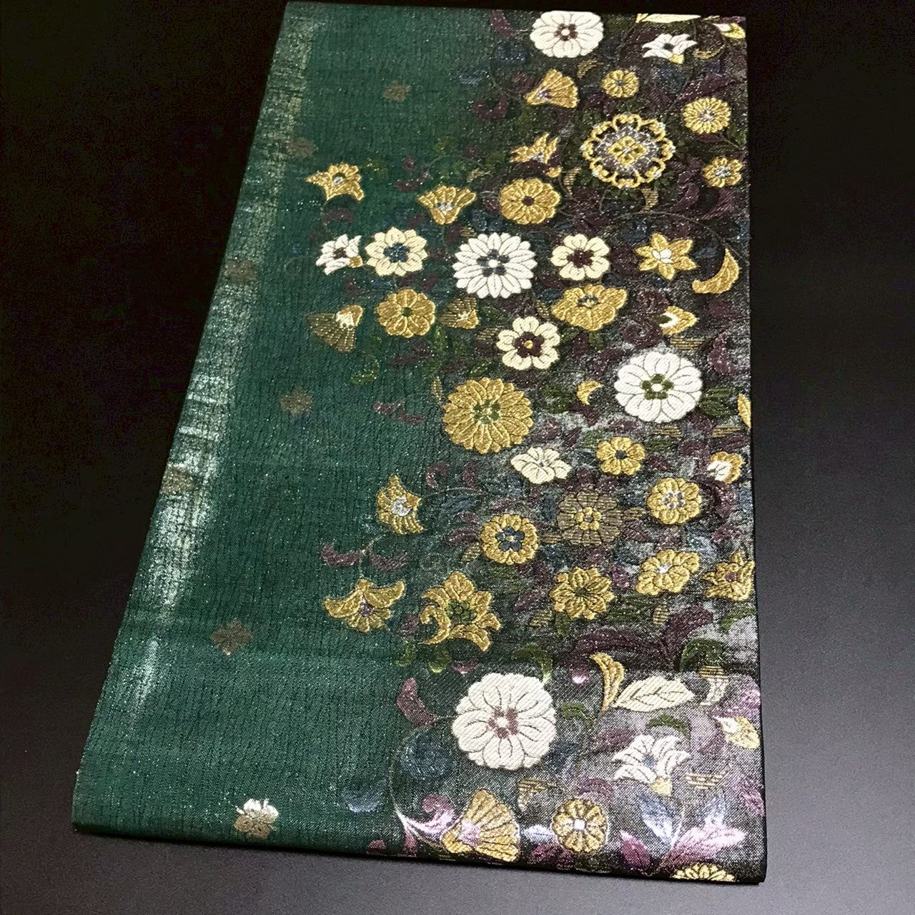 7512# Japanese Vintage Fukuro Obi Belt Kimono Fabric Silk Traditional