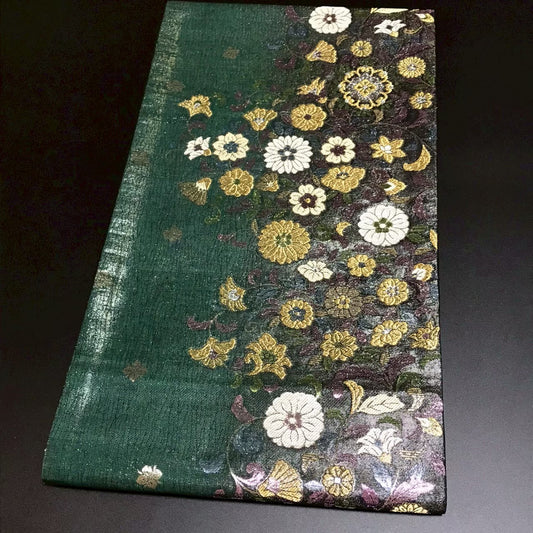 7512# Japanese Vintage Fukuro Obi Belt Kimono Fabric Silk Traditional