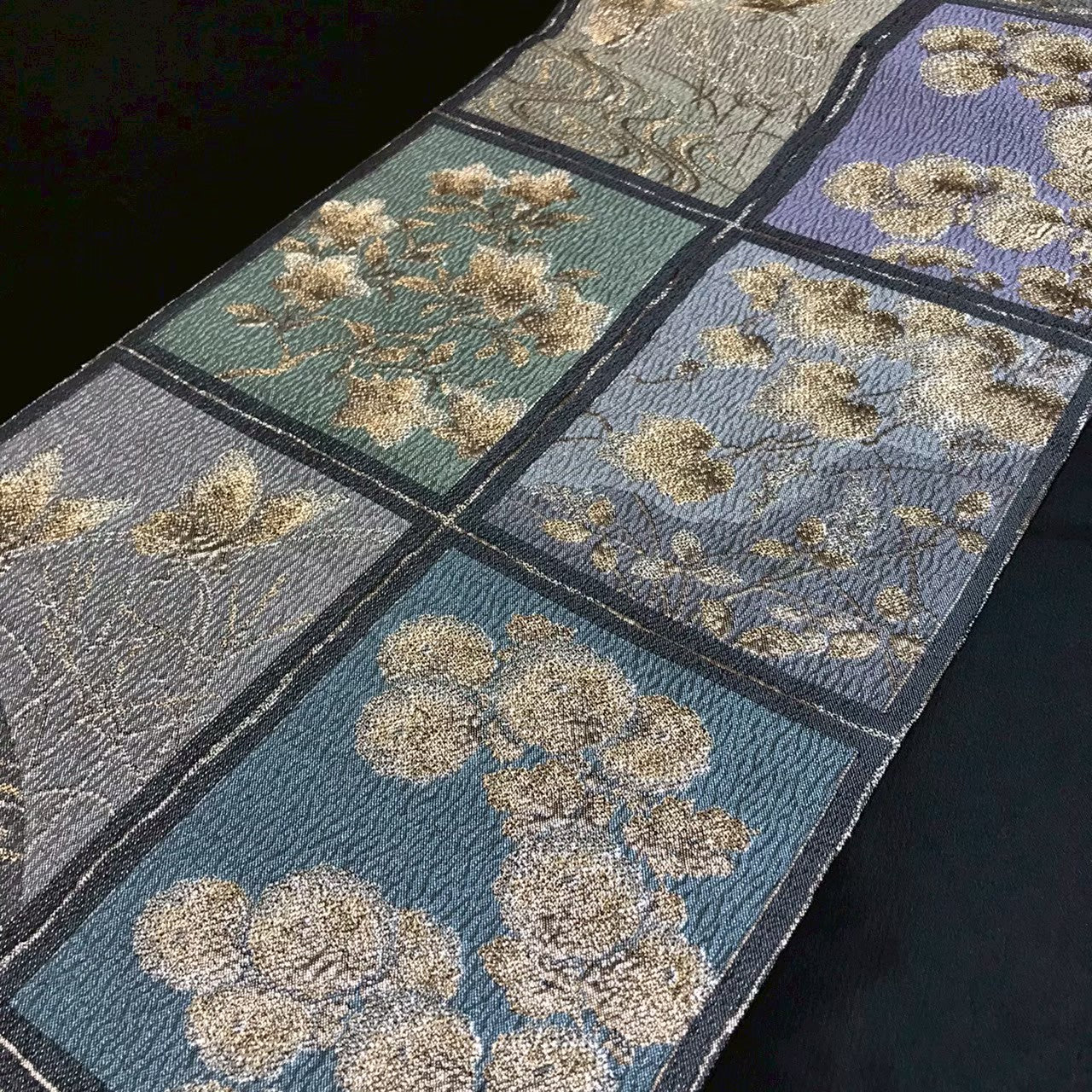 7516# Japanese Vintage Fukuro Obi Belt Kimono Fabric Silk Traditional