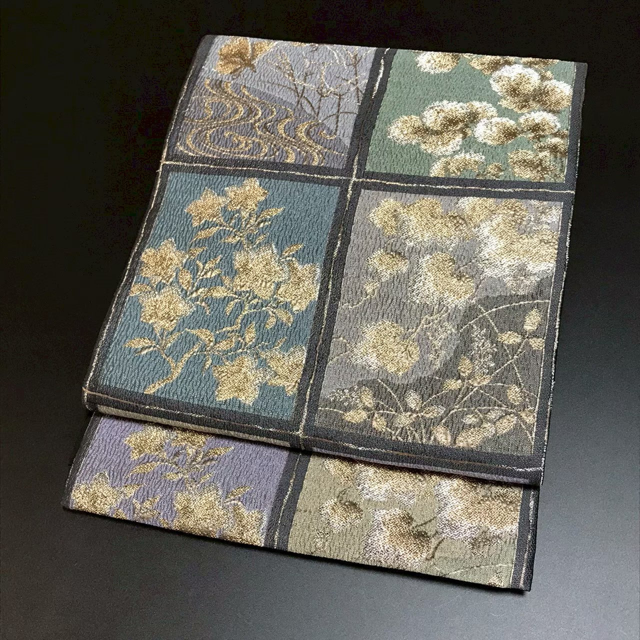 7516# Japanese Vintage Fukuro Obi Belt Kimono Fabric Silk Traditional