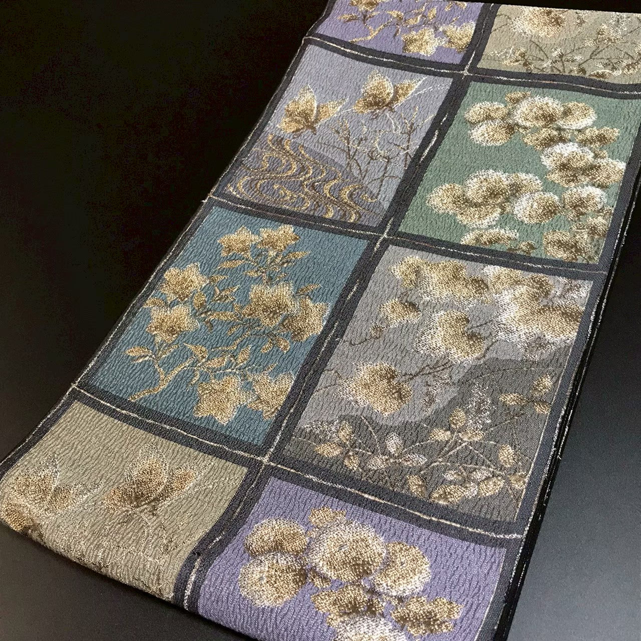 7516# Japanese Vintage Fukuro Obi Belt Kimono Fabric Silk Traditional