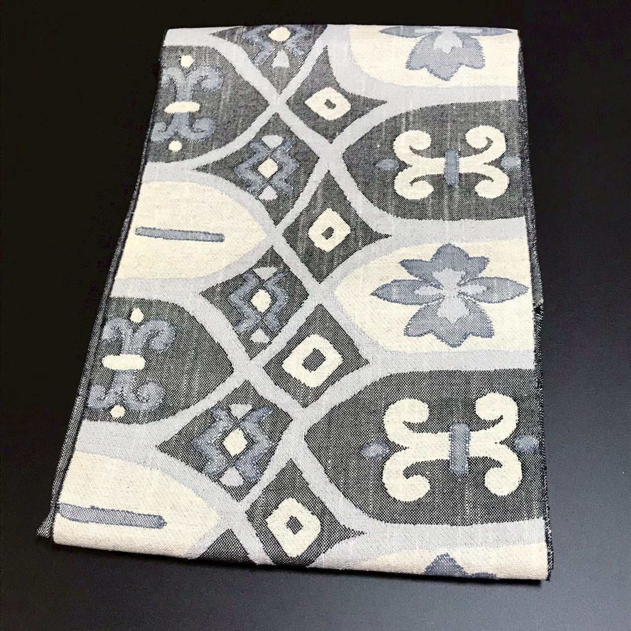 7506# Japanese Vintage Nagoya Obi Belt Kimono Tsumugi Fabric Silk Traditional