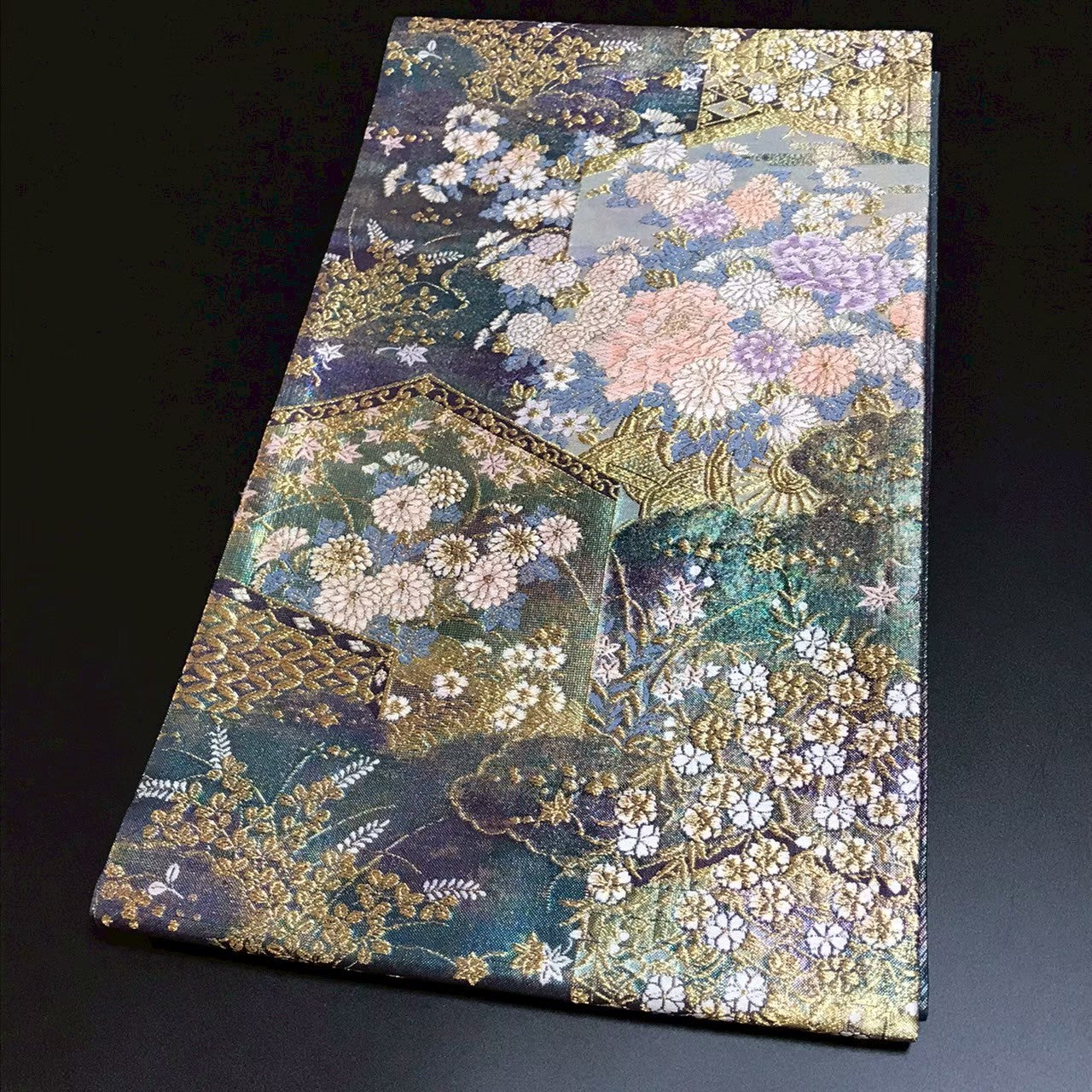 7517# Japanese Vintage Fukuro Obi Belt Kimono Fabric Silk Traditional