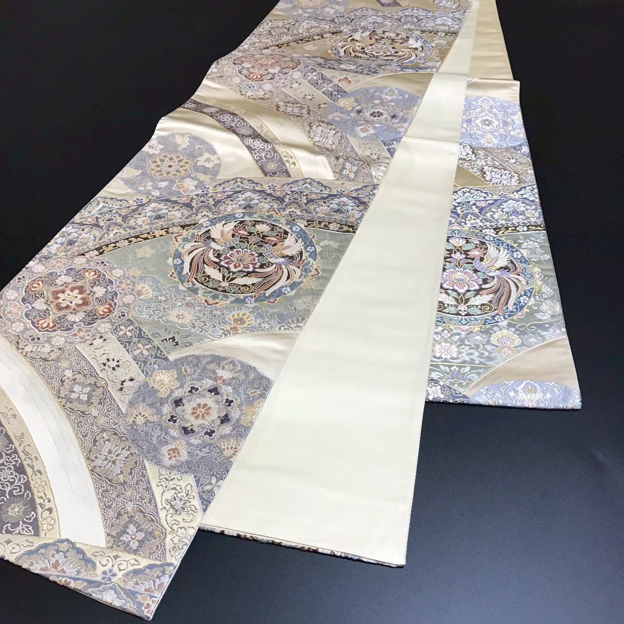 8102# Japanese Vintage Fukuro Obi Belt Kimono Fabric Silk Traditional