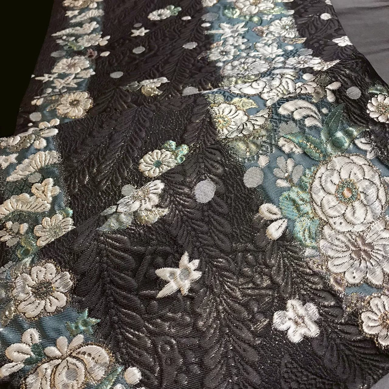 8104# Japanese Vintage Fukuro Obi Belt Kimono Fabric Silk Traditional