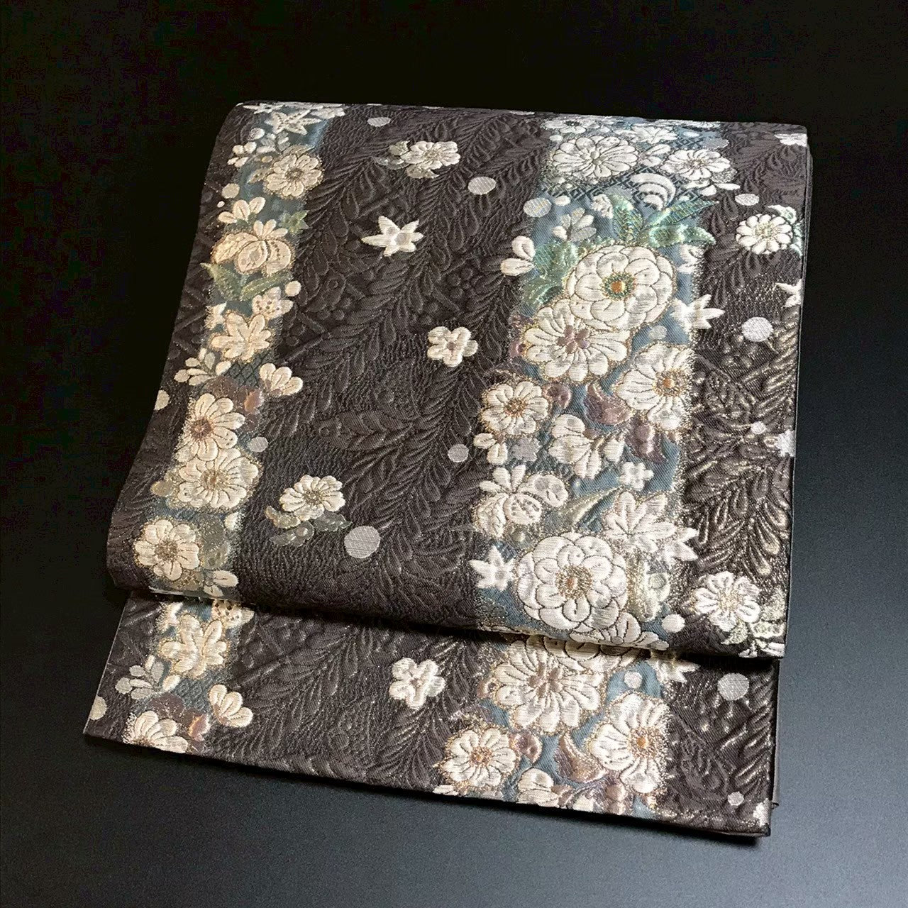 8104# Japanese Vintage Fukuro Obi Belt Kimono Fabric Silk Traditional