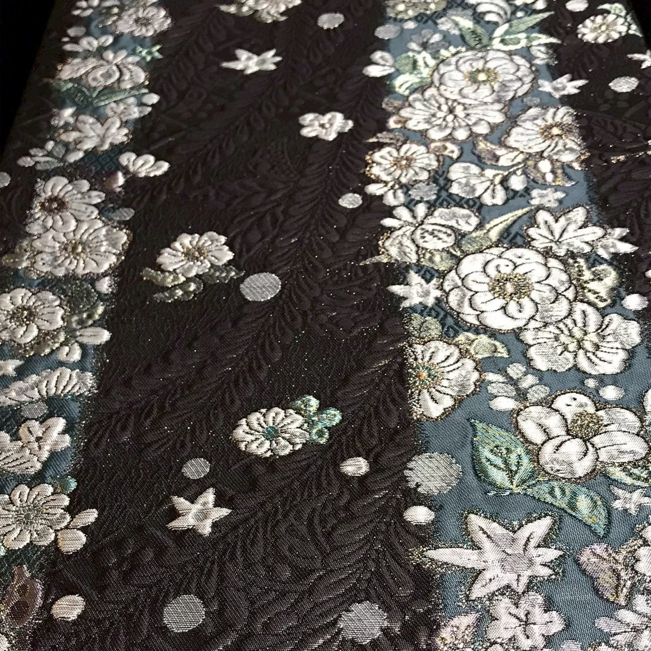 8104# Japanese Vintage Fukuro Obi Belt Kimono Fabric Silk Traditional