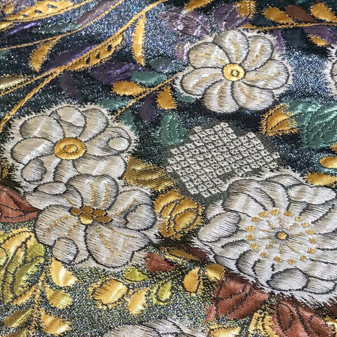 8105# Japanese Vintage Fukuro Obi Belt Kimono Fabric Silk Traditional