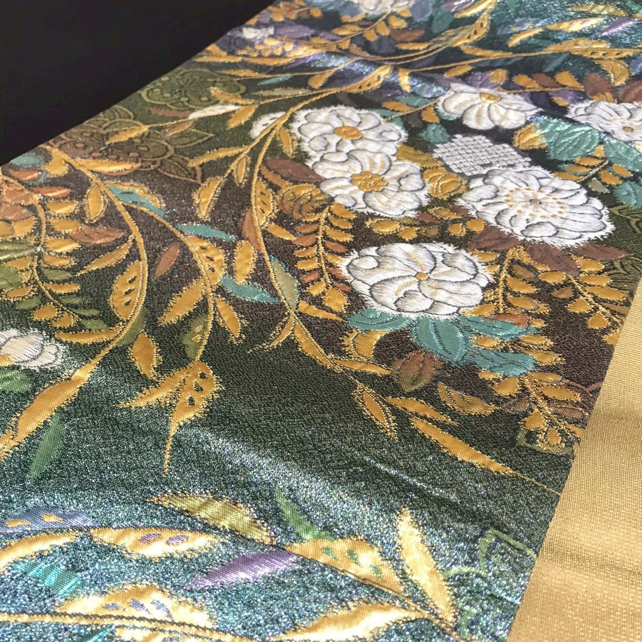 8105# Japanese Vintage Fukuro Obi Belt Kimono Fabric Silk Traditional