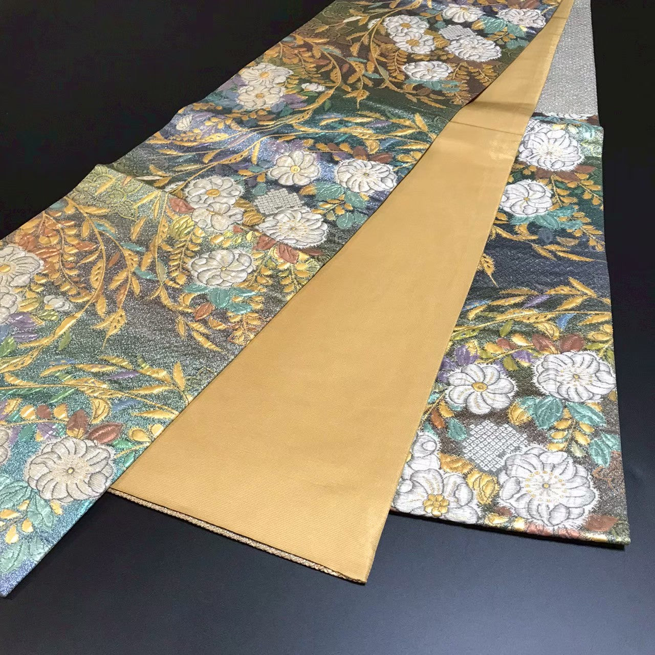 8105# Japanese Vintage Fukuro Obi Belt Kimono Fabric Silk Traditional