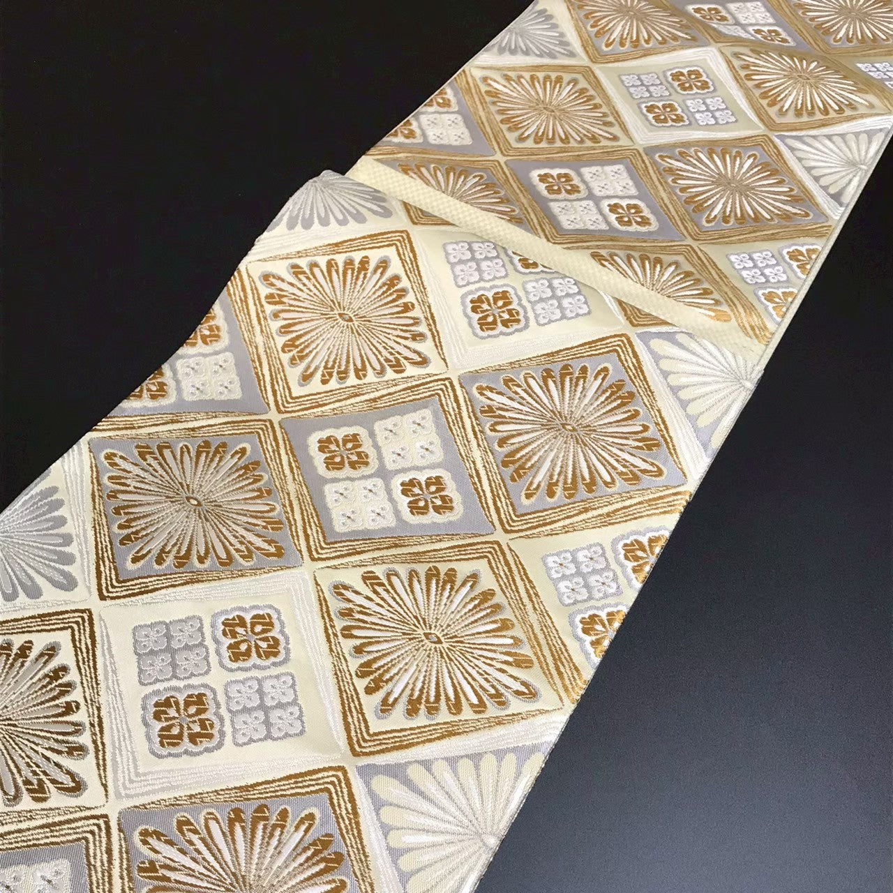 8139# Japanese Vintage Fukuro Obi Belt Kimono Fabric Silk Traditional