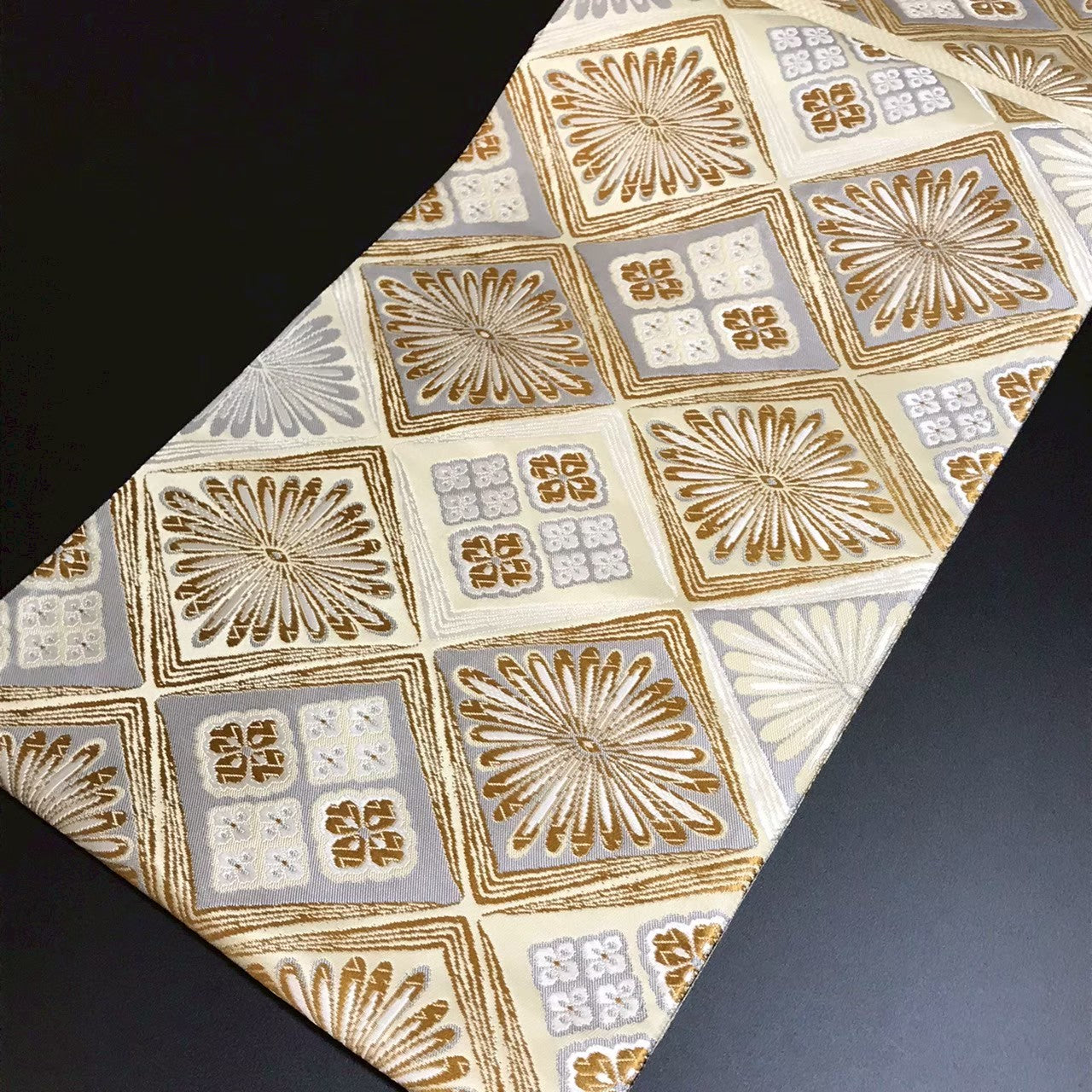 8139# Japanese Vintage Fukuro Obi Belt Kimono Fabric Silk Traditional