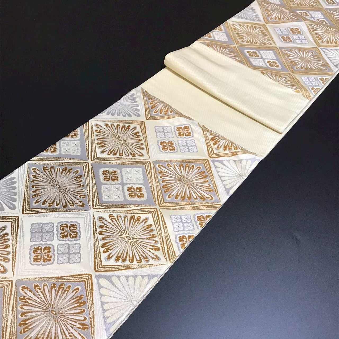 8139# Japanese Vintage Fukuro Obi Belt Kimono Fabric Silk Traditional