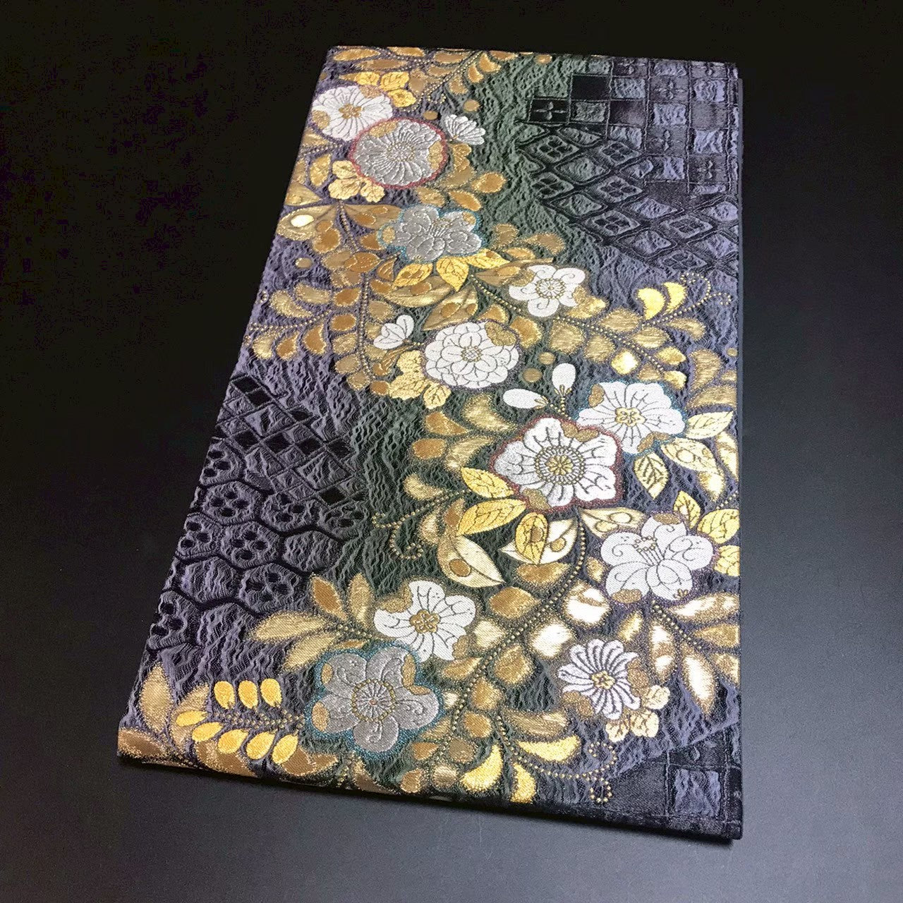 8152# Japanese Vintage Fukuro Obi Belt Kimono Fabric Silk Traditional