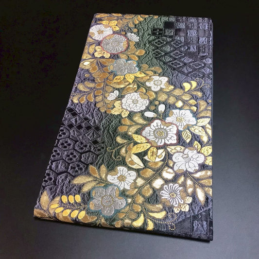 8152# Japanese Vintage Fukuro Obi Belt Kimono Fabric Silk Traditional