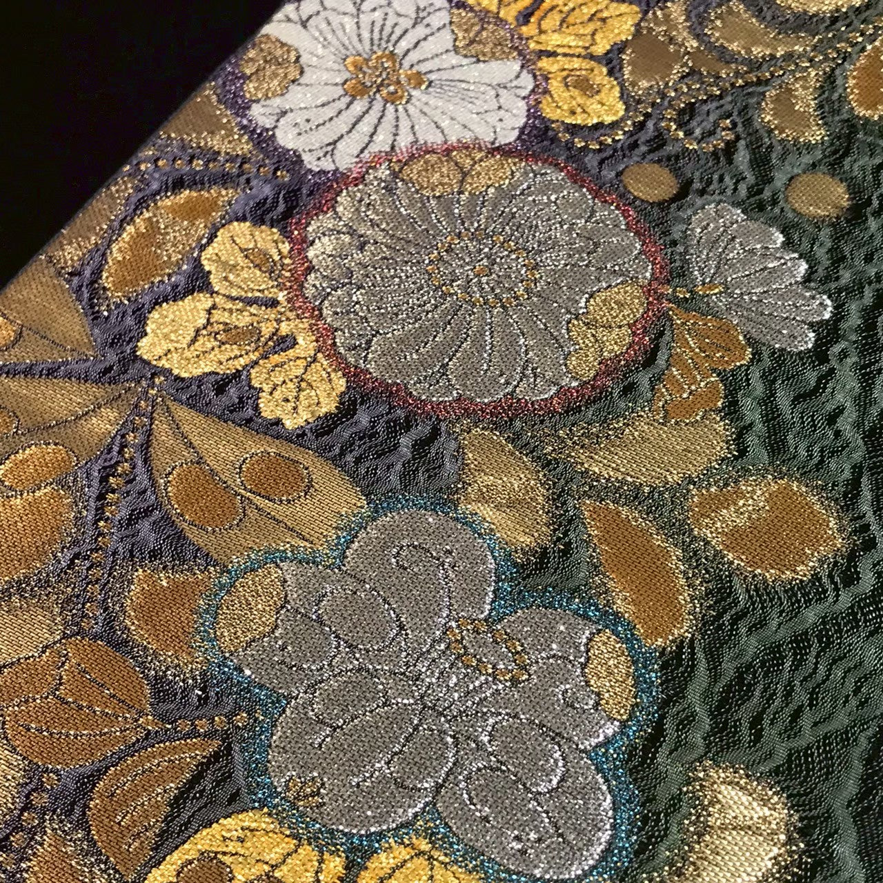 8152# Japanese Vintage Fukuro Obi Belt Kimono Fabric Silk Traditional