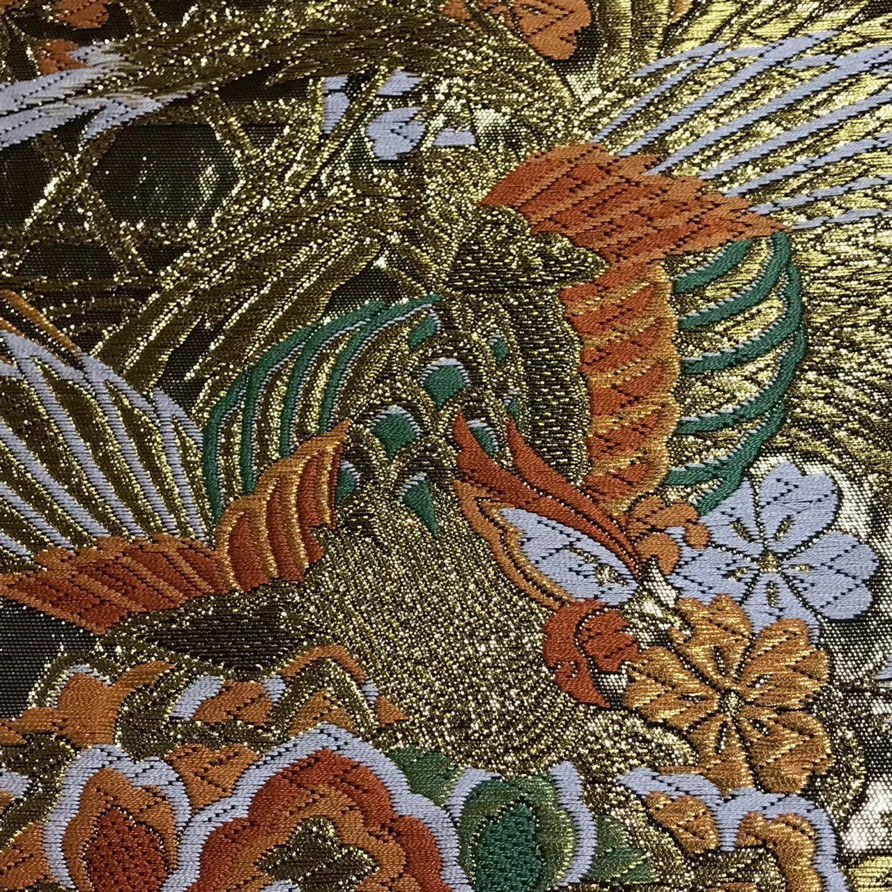 8154# Japanese Vintage Fukuro Obi Belt Kimono Fabric Silk Traditional Black