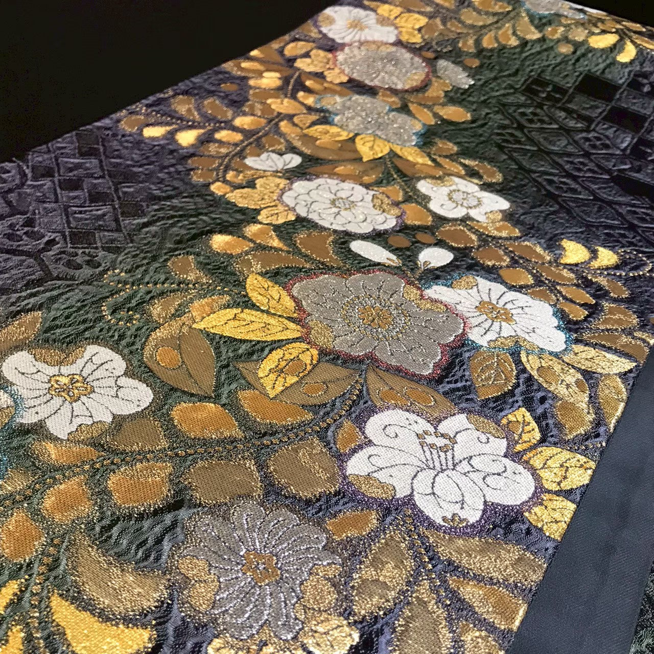 8152# Japanese Vintage Fukuro Obi Belt Kimono Fabric Silk Traditional