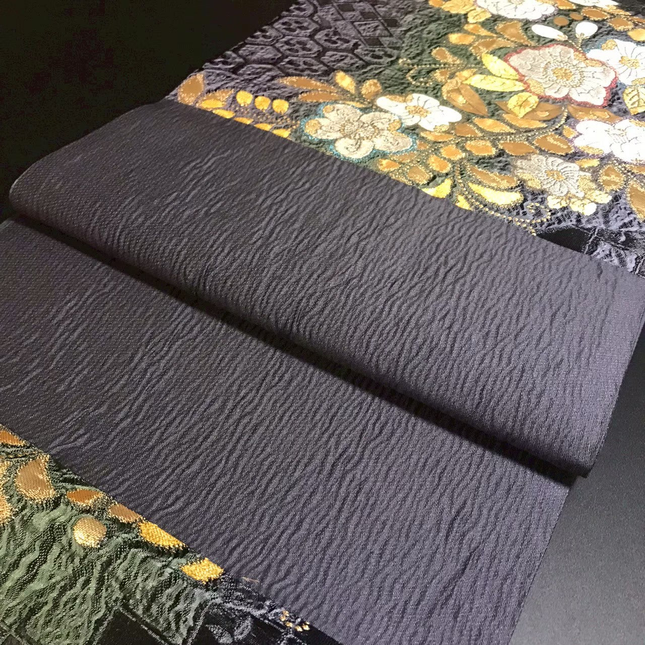 8152# Japanese Vintage Fukuro Obi Belt Kimono Fabric Silk Traditional