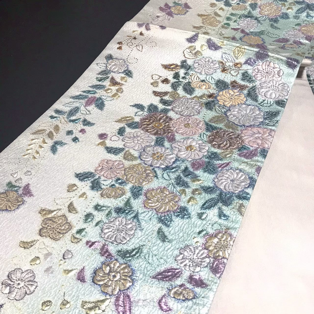 8157# Japanese Vintage Fukuro Obi Belt Kimono Fabric Silk Traditional