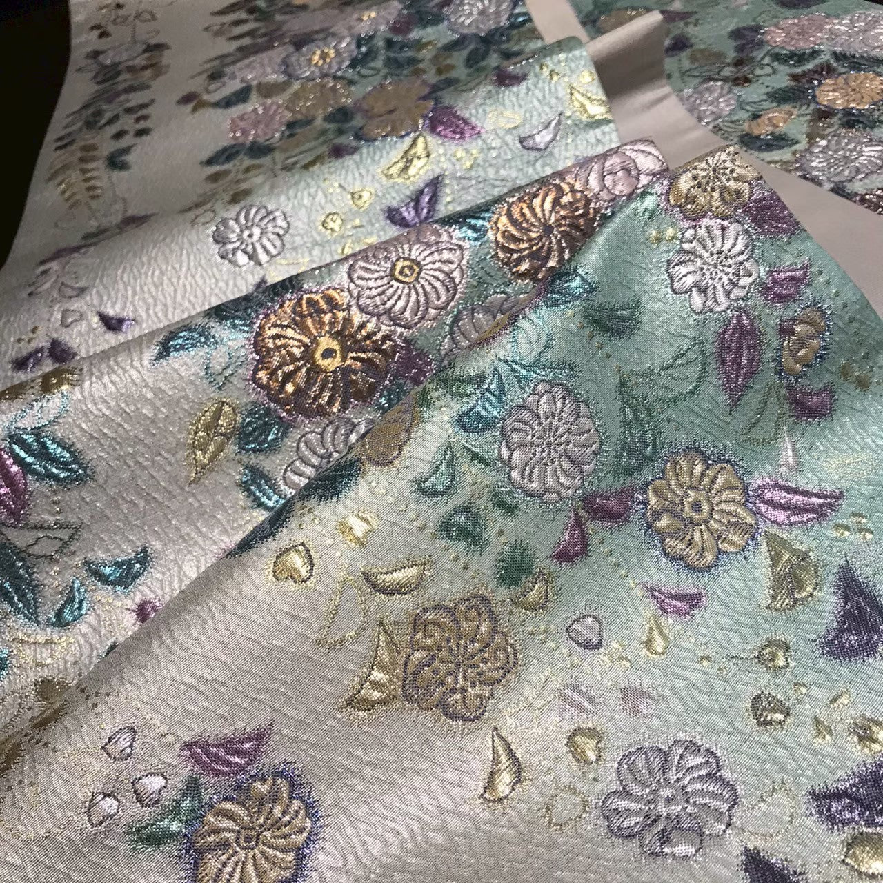 8157# Japanese Vintage Fukuro Obi Belt Kimono Fabric Silk Traditional