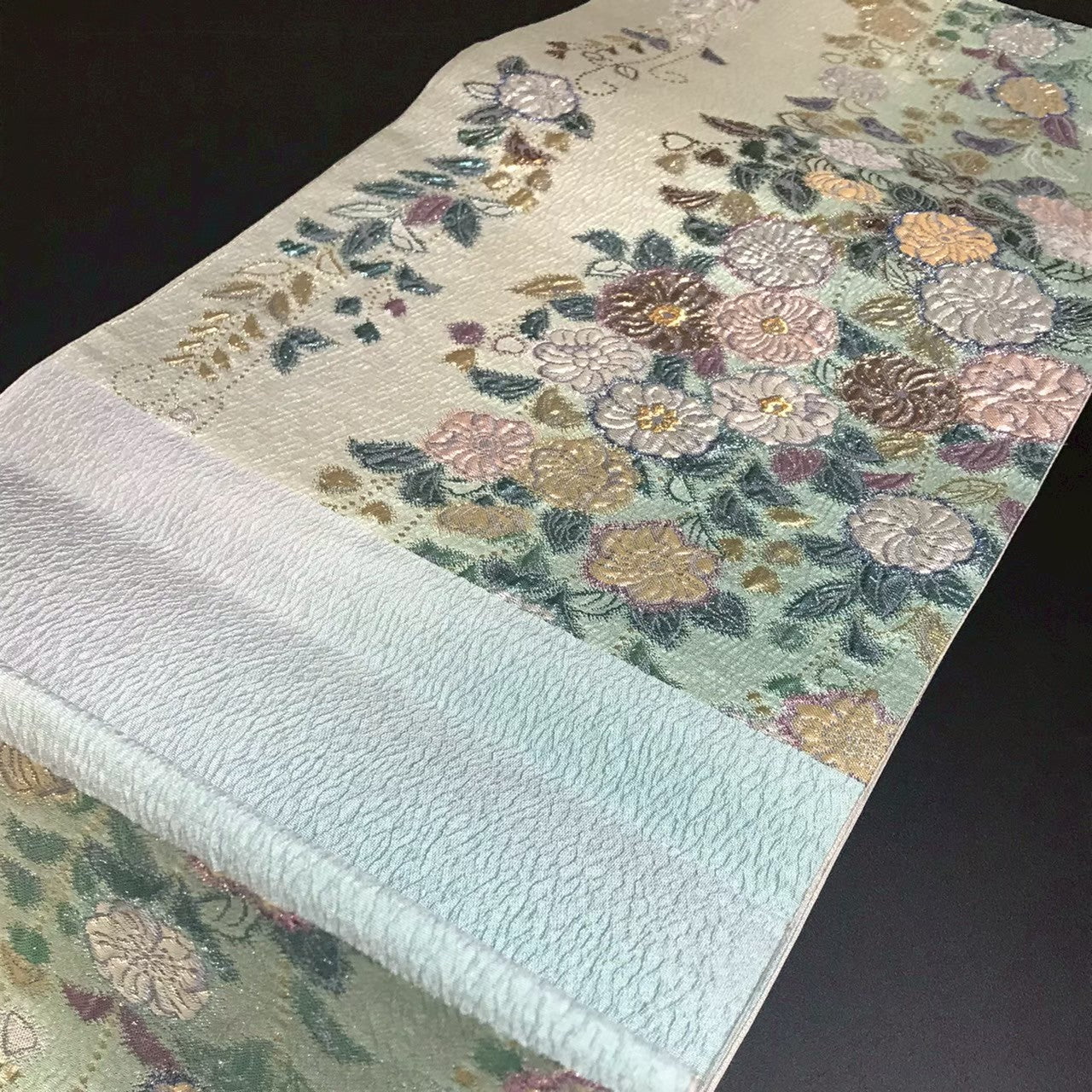 8157# Japanese Vintage Fukuro Obi Belt Kimono Fabric Silk Traditional