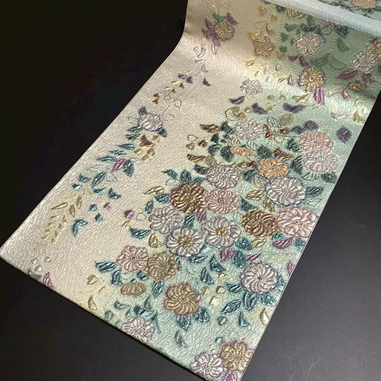 8157# Japanese Vintage Fukuro Obi Belt Kimono Fabric Silk Traditional