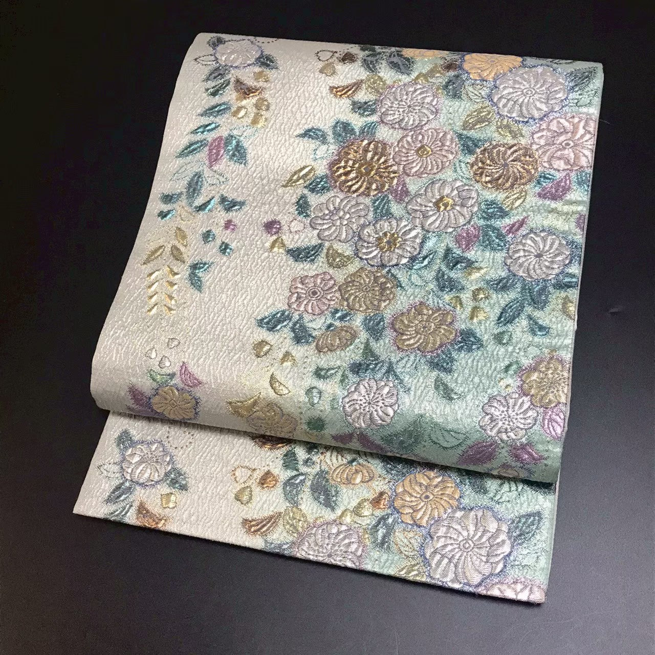 8157# Japanese Vintage Fukuro Obi Belt Kimono Fabric Silk Traditional