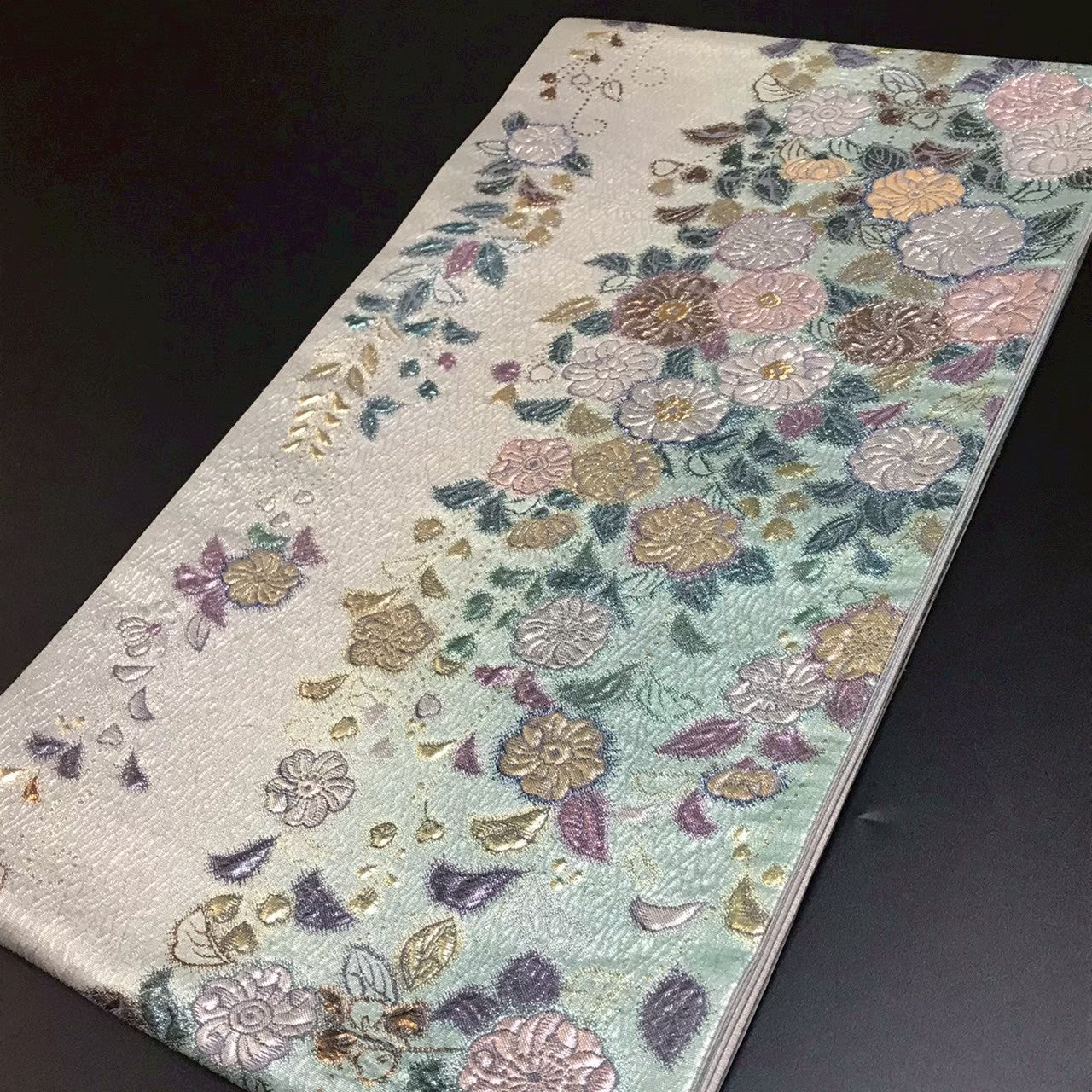 8157# Japanese Vintage Fukuro Obi Belt Kimono Fabric Silk Traditional