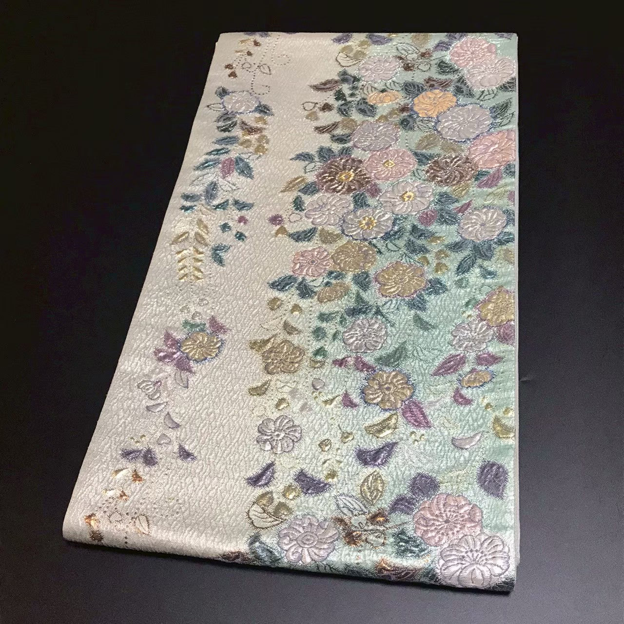 8157# Japanese Vintage Fukuro Obi Belt Kimono Fabric Silk Traditional