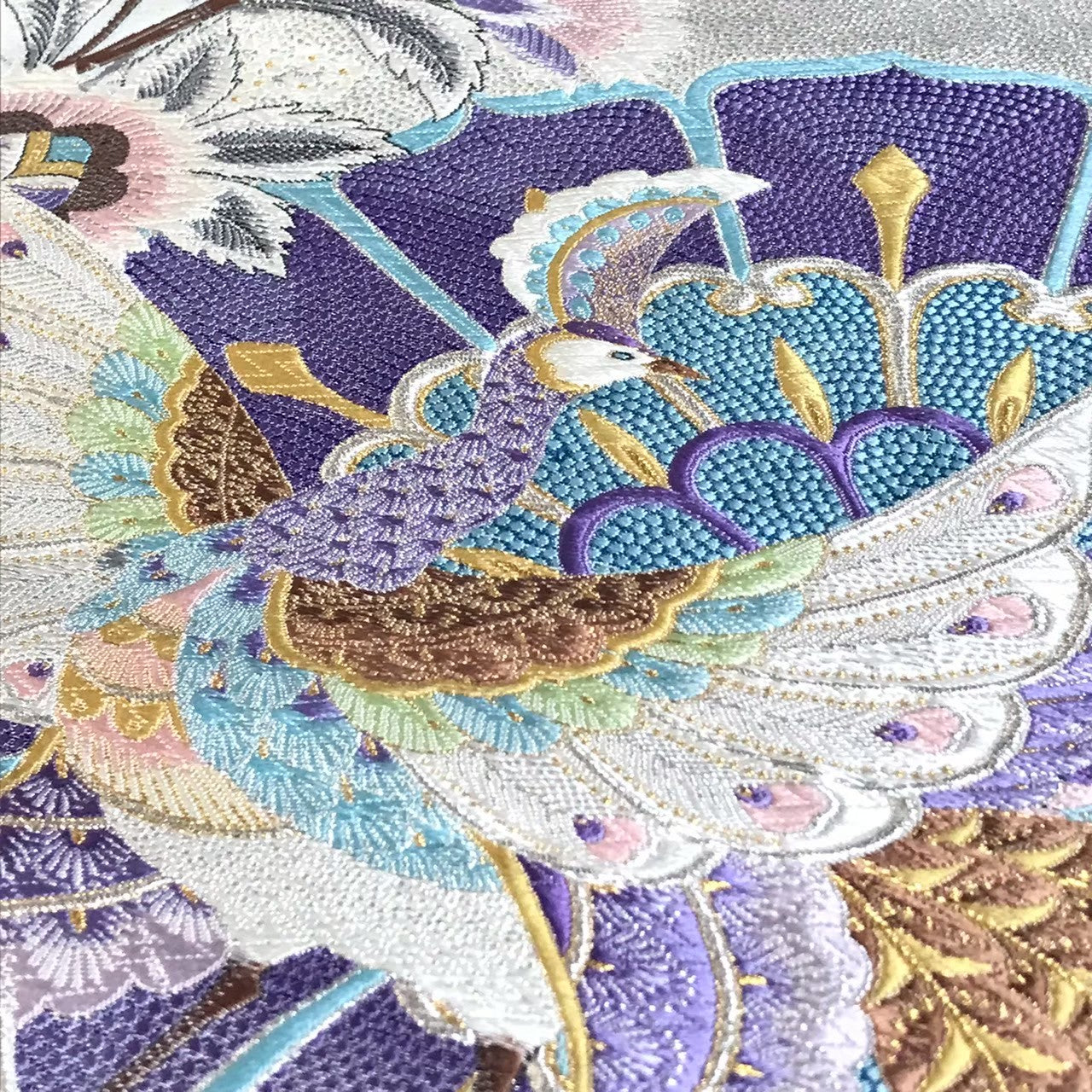 8158# Japanese Vintage Fukuro Obi Belt Kimono Fabric Silk Traditional