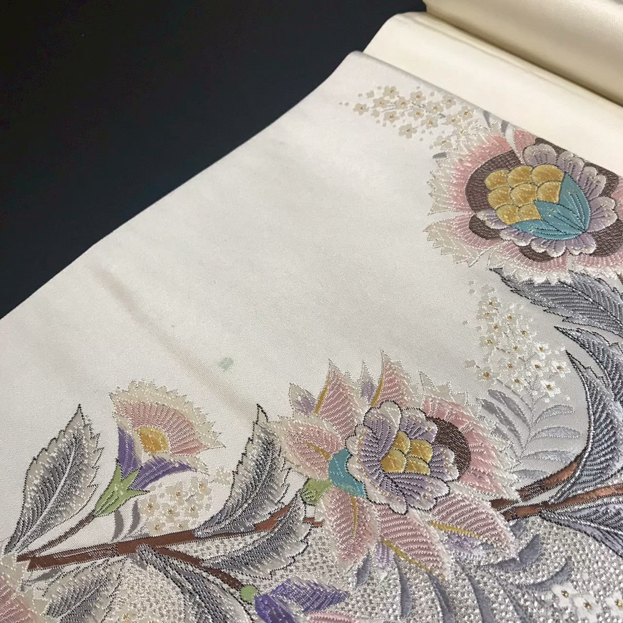 8158# Japanese Vintage Fukuro Obi Belt Kimono Fabric Silk Traditional