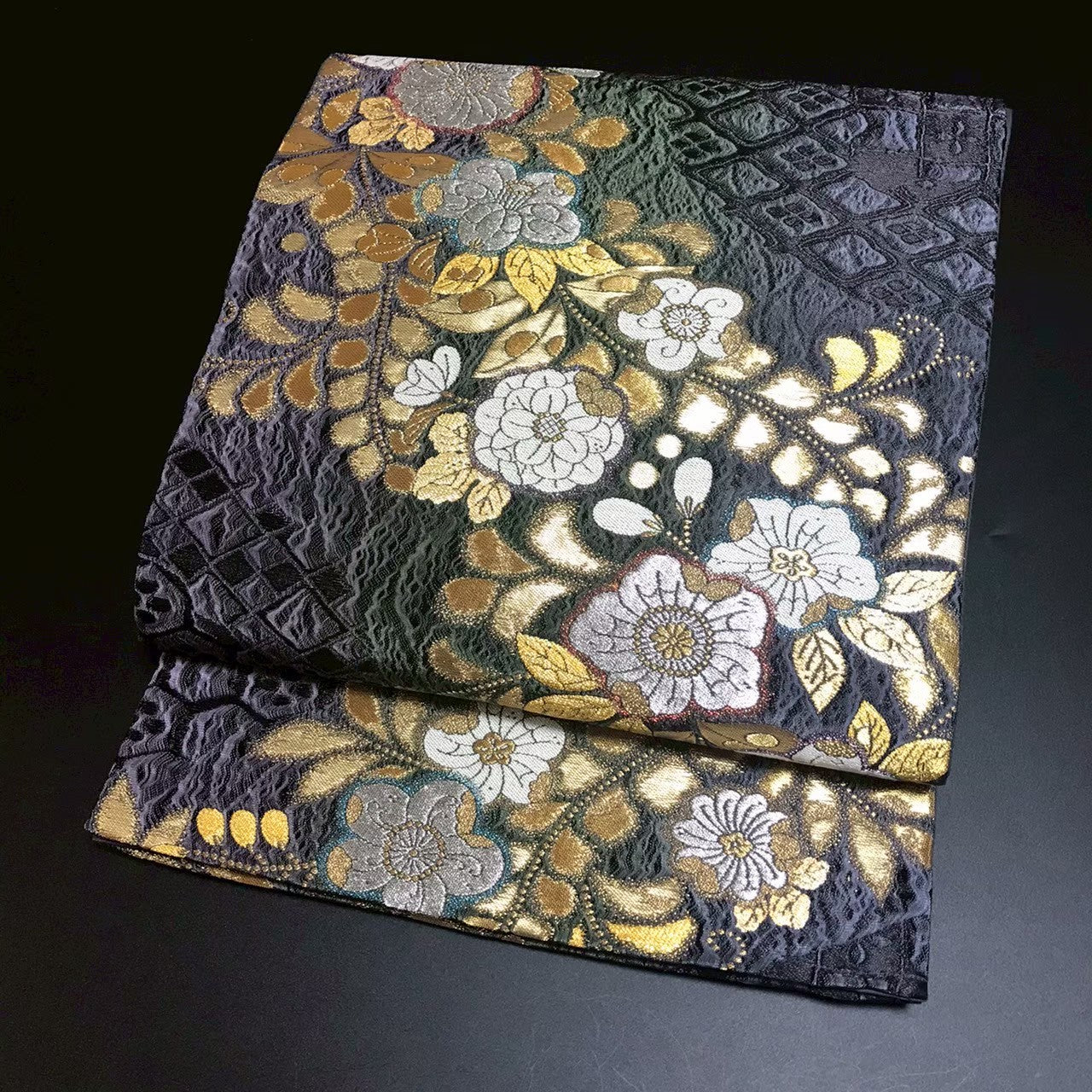 8152# Japanese Vintage Fukuro Obi Belt Kimono Fabric Silk Traditional