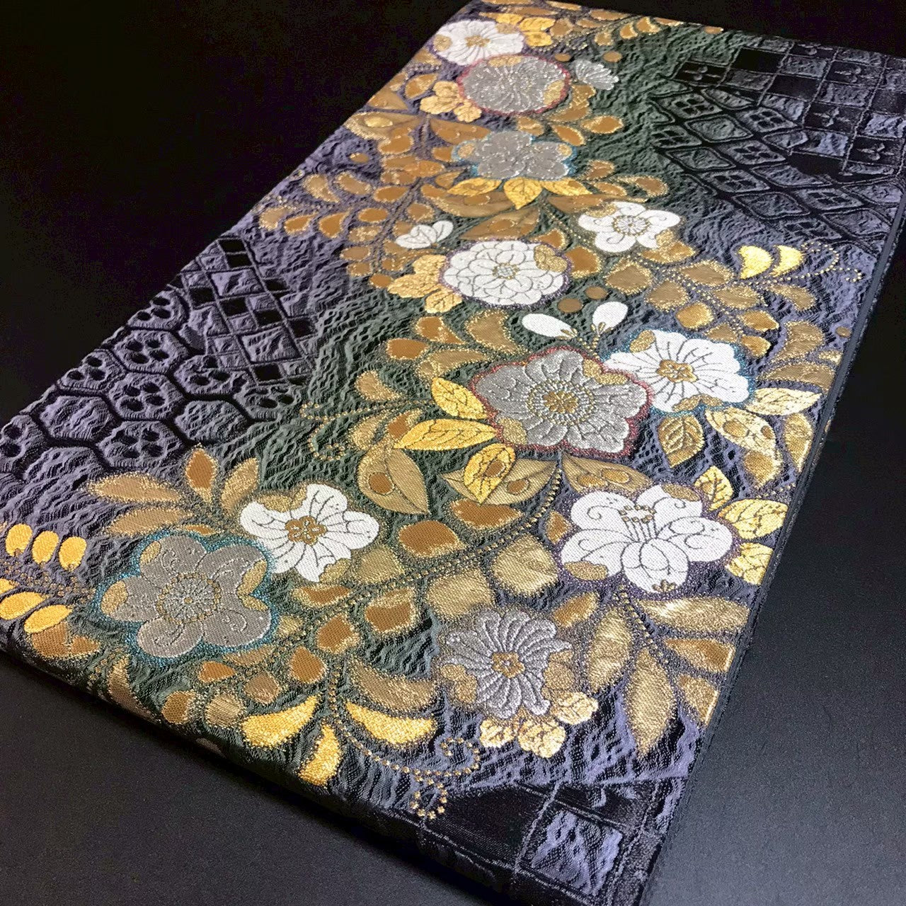 8152# Japanese Vintage Fukuro Obi Belt Kimono Fabric Silk Traditional