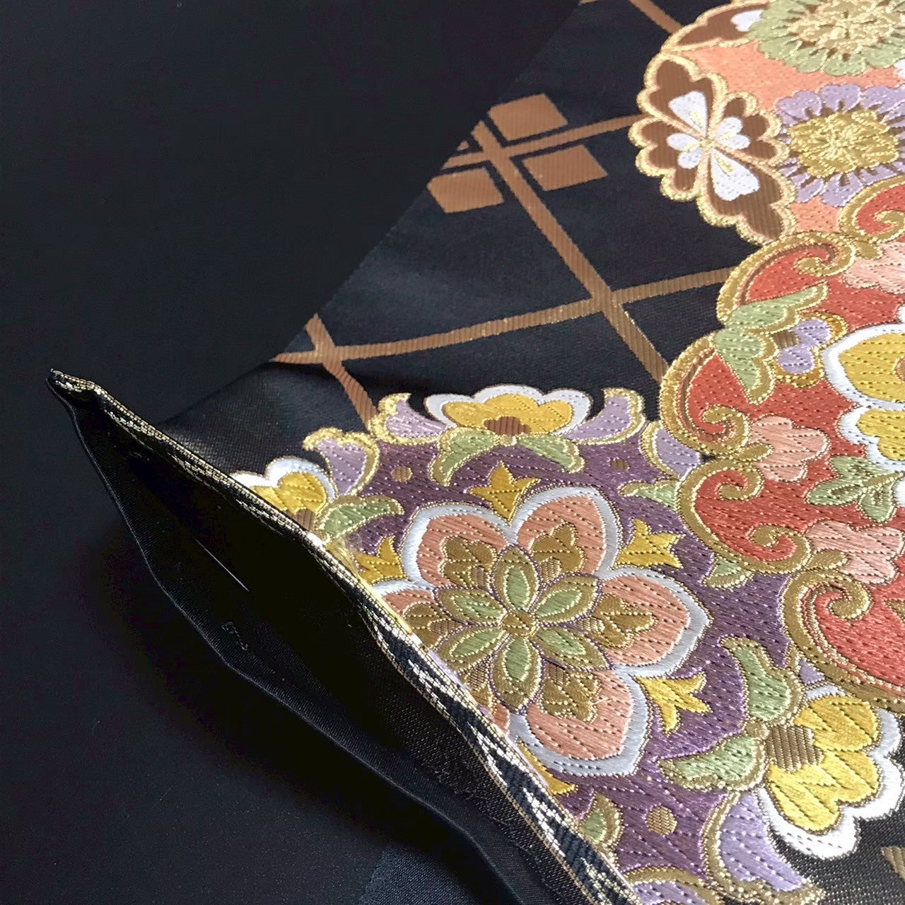 8161# Japanese Vintage Fukuro Obi Belt Kimono Fabric Silk Traditional