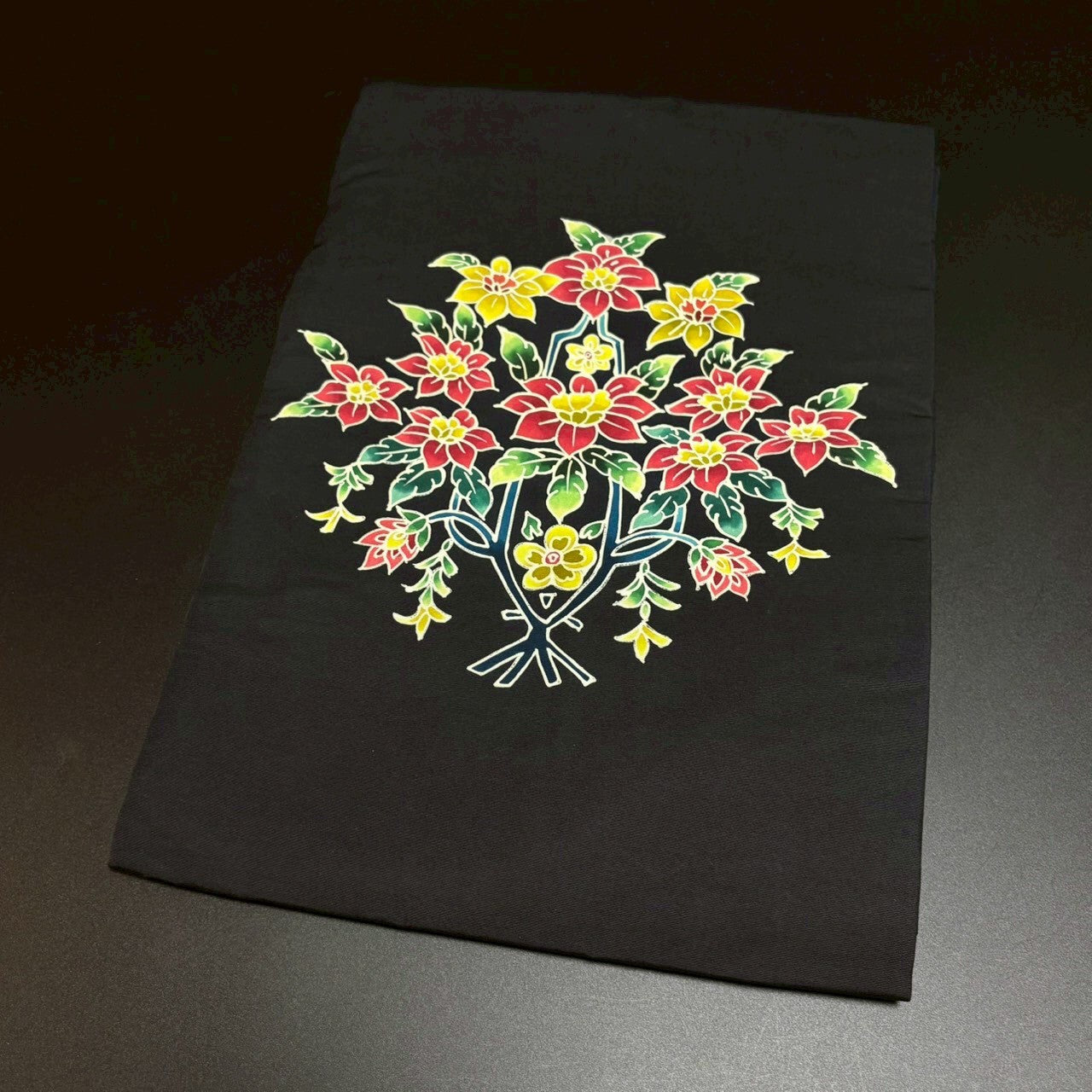 8467# Japanese Vintage Nagoya Obi Belt Kimono Fabric Silk Traditional Black