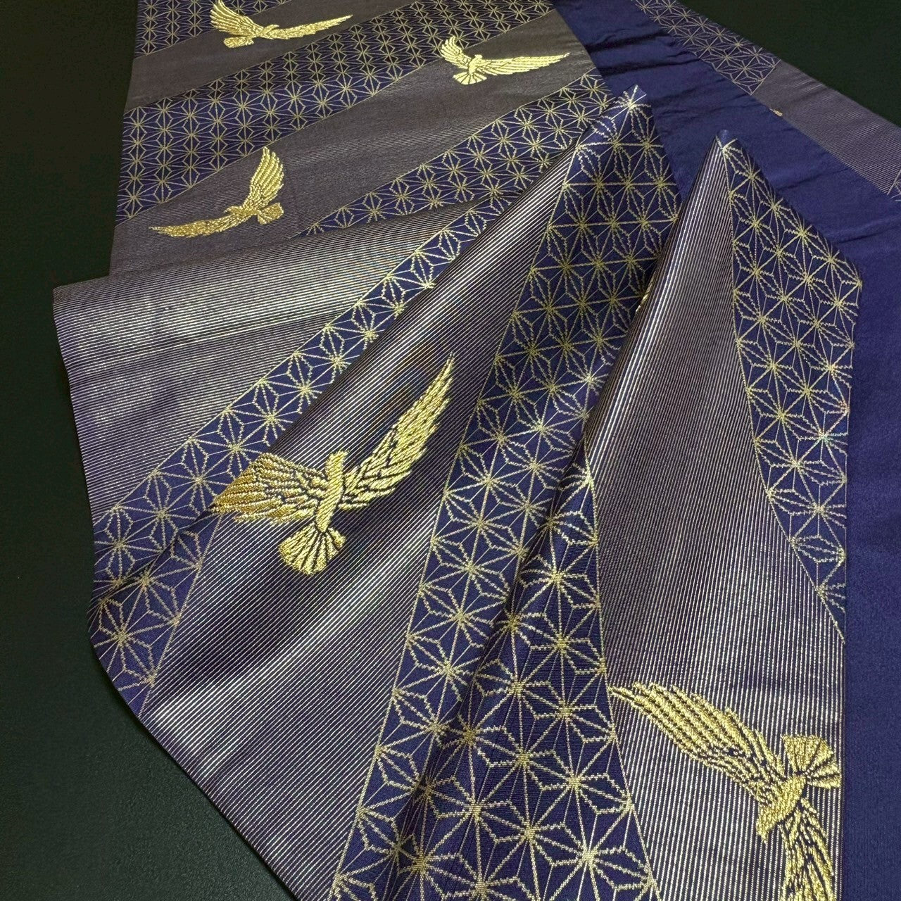 8476# Japanese Vintage Fukuro Obi Belt Kimono Fabric Silk Traditional