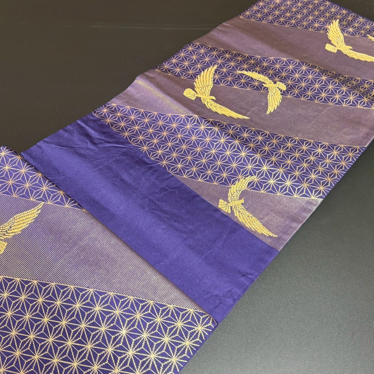 8476# Japanese Vintage Fukuro Obi Belt Kimono Fabric Silk Traditional