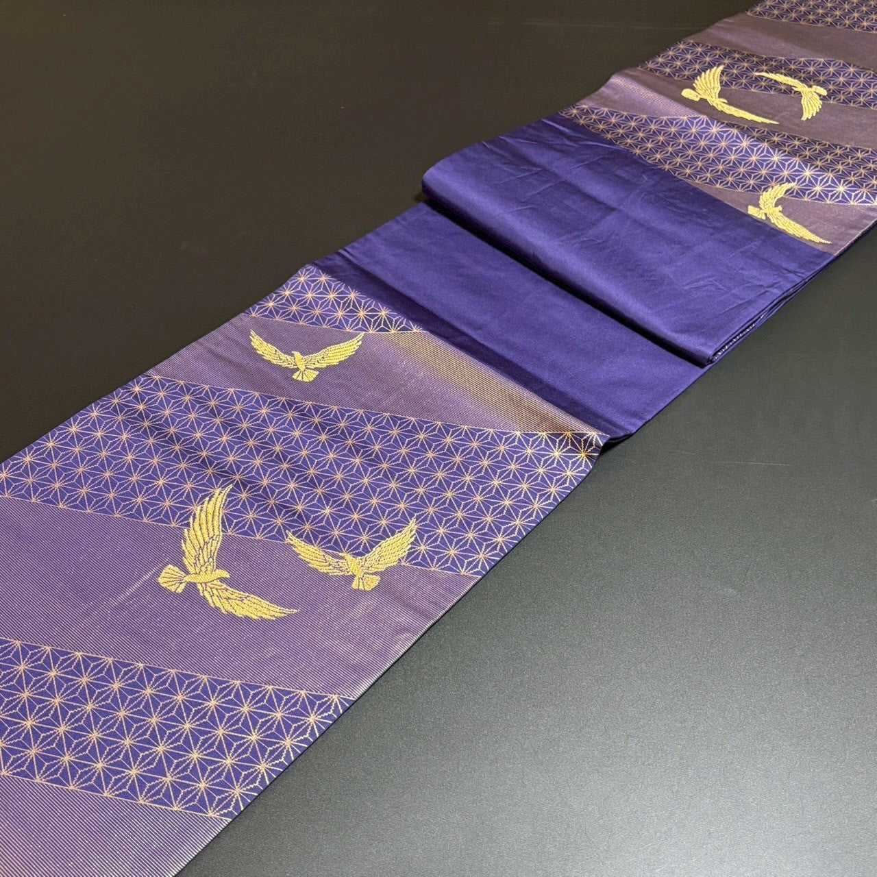 8476# Japanese Vintage Fukuro Obi Belt Kimono Fabric Silk Traditional