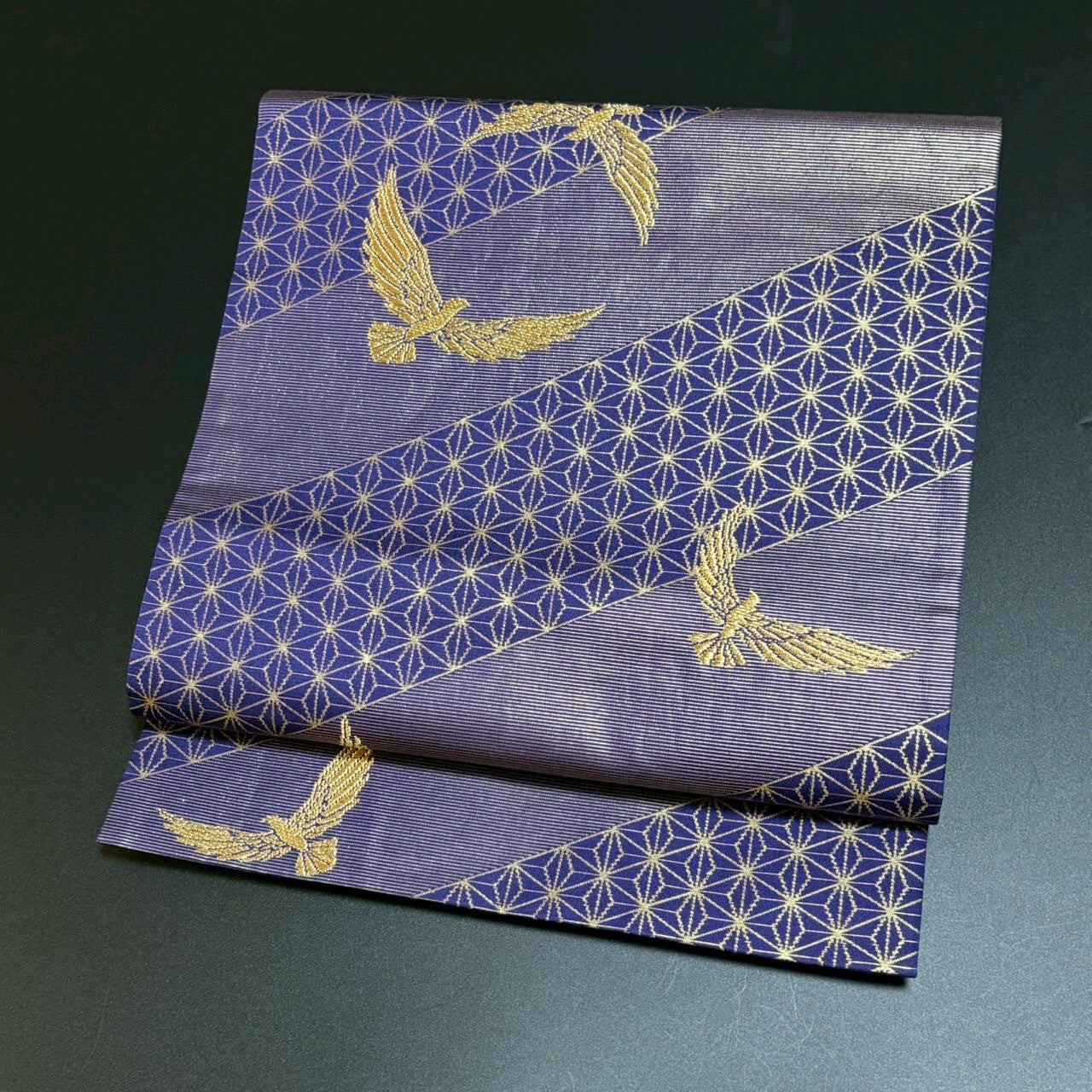 8476# Japanese Vintage Fukuro Obi Belt Kimono Fabric Silk Traditional