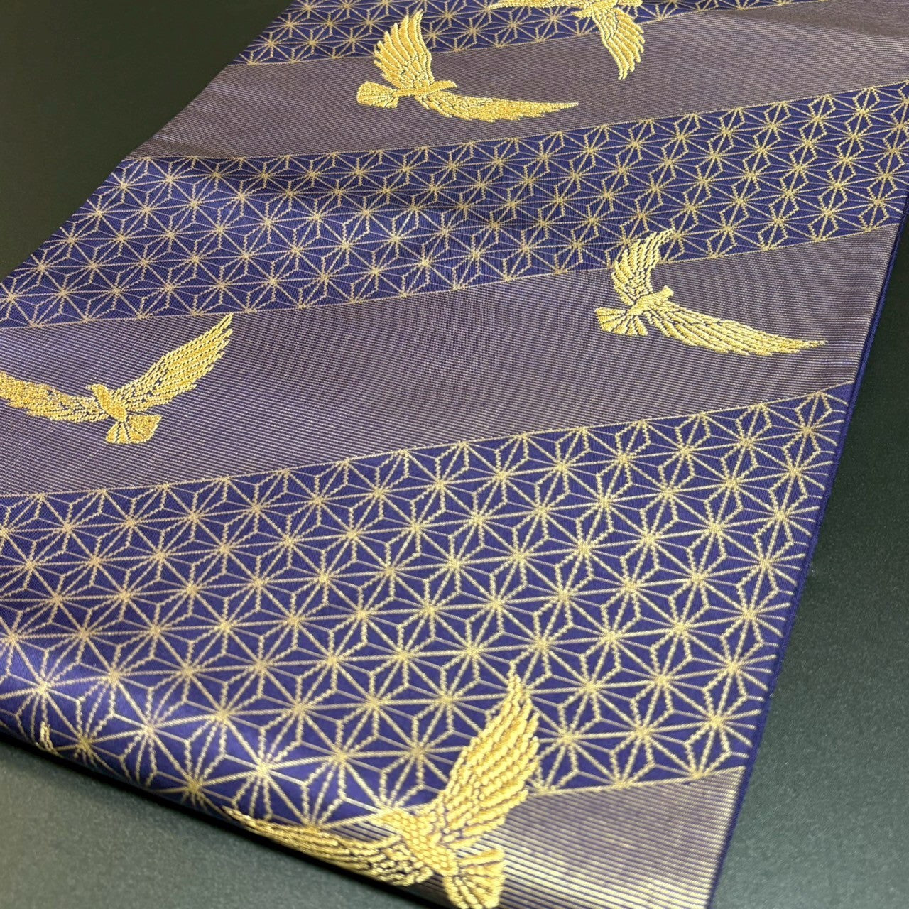 8476# Japanese Vintage Fukuro Obi Belt Kimono Fabric Silk Traditional