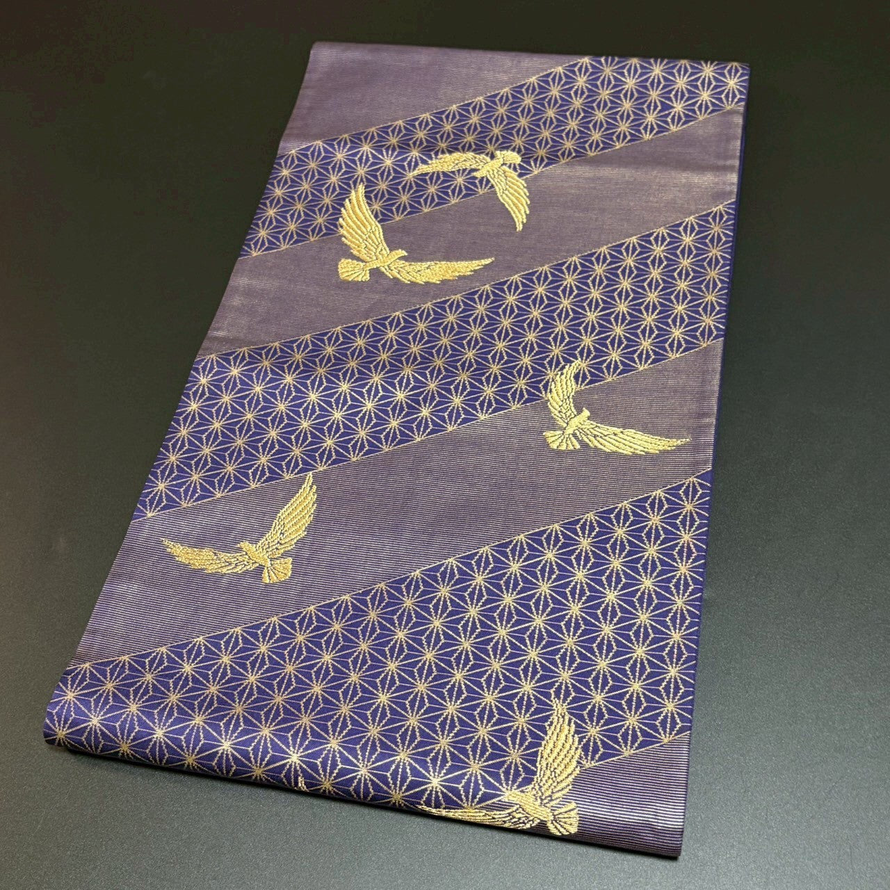 8476# Japanese Vintage Fukuro Obi Belt Kimono Fabric Silk Traditional