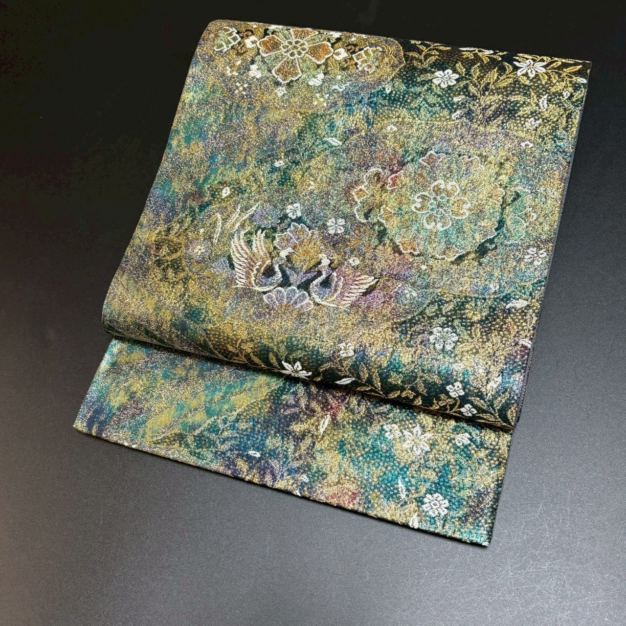 8477# Japanese Vintage Fukuro Obi Belt Kimono Fabric Silk Traditional
