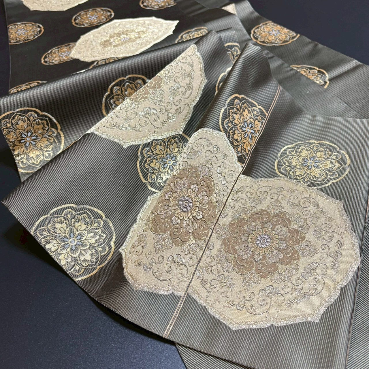 8795# Japanese Vintage Fukuro Obi Belt Kimono Fabric Silk Traditional