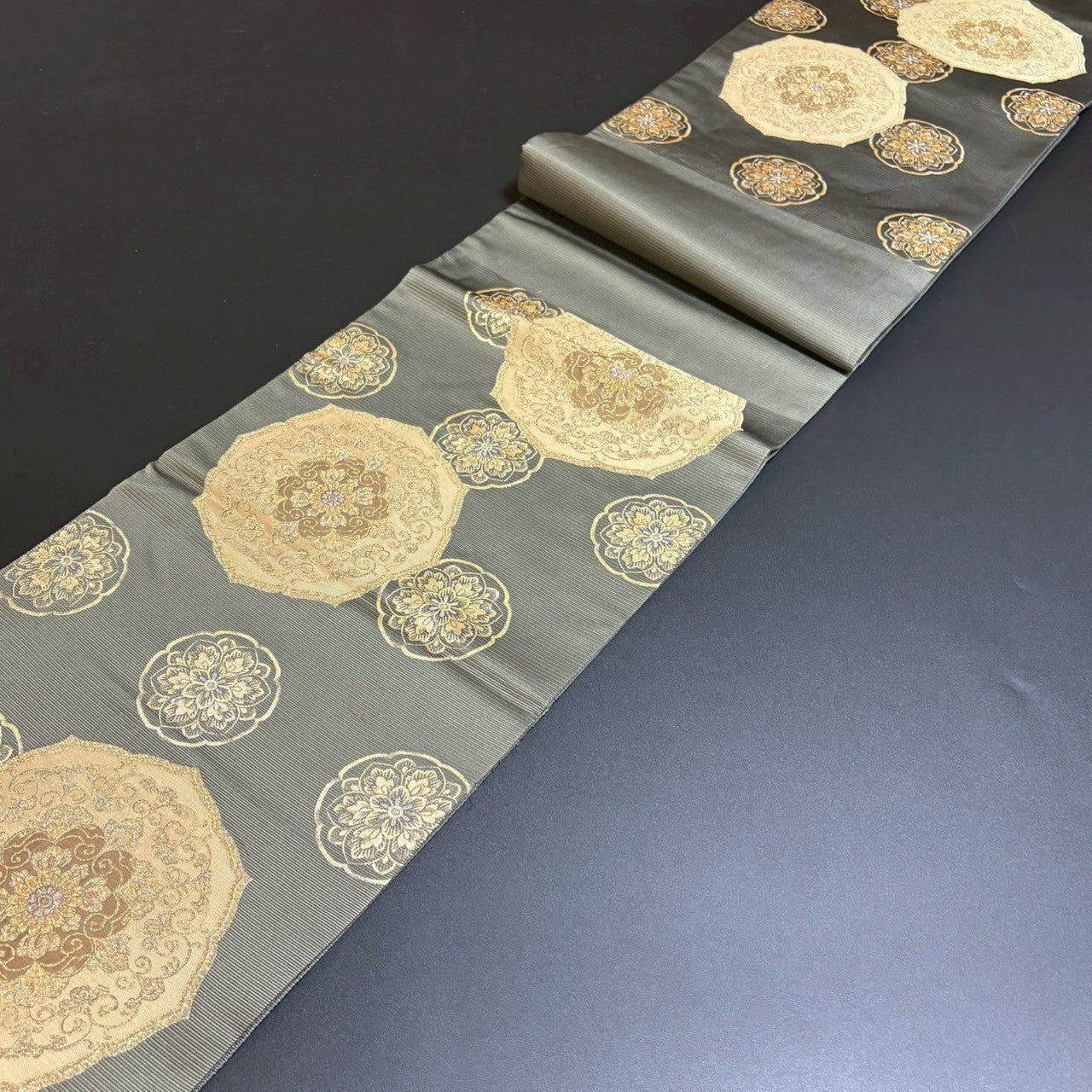 8795# Japanese Vintage Fukuro Obi Belt Kimono Fabric Silk Traditional